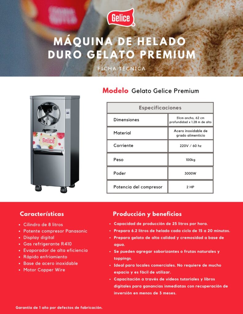 Máquina De Helado Duro Gelato Neve Gelice 110V - Gelice®