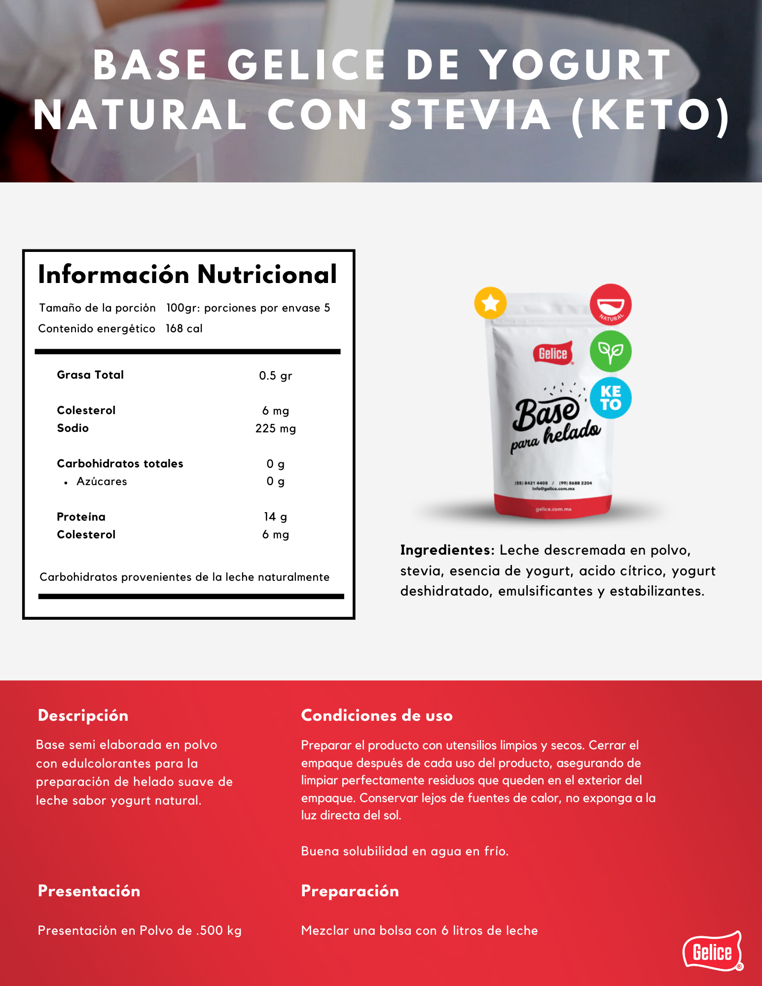 Info Base Yogurt Con Stevia Gelice